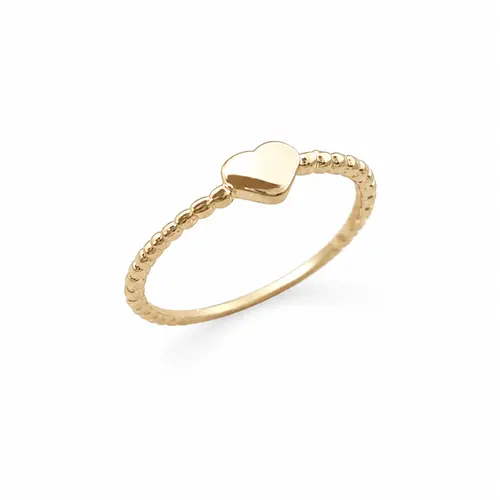 ANEL FALANGE CORAÇÃO MINI BANHADO A OURO 18K