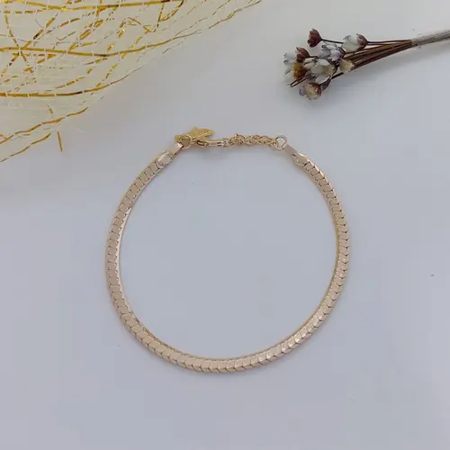 PULSEIRA RIVIERA FLAT BANHADA A OURO 18K