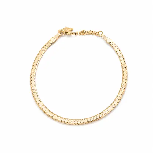PULSEIRA RIVIERA FLAT BANHADA A OURO 18K