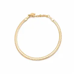 PULSEIRA RIVIERA FLAT BANHADA A OURO 18K