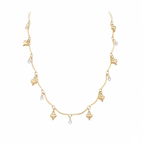 CHOKER CORAÇOES DE LUZ BANHADA A OURO 18K
