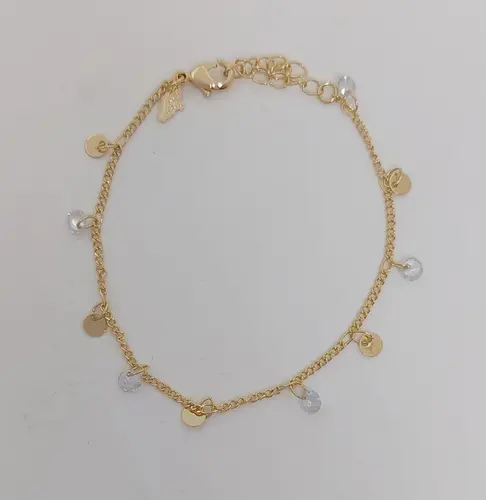 Pulseira Pingentes de Luz Banhada a Ouro 18K