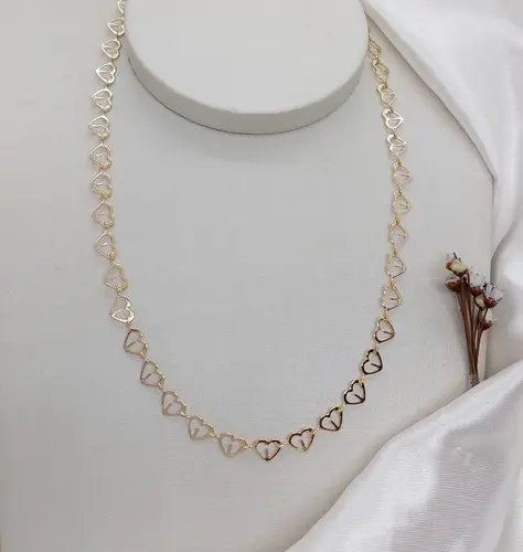CHOKER CORAÇÕES INFINTY BANHADA A OURO 18K