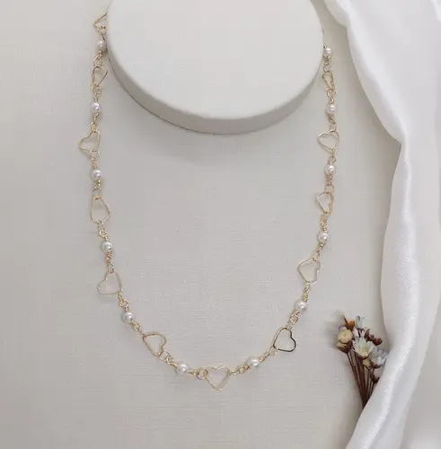 CHOKER PÉROLAS DO AMOR BANHADO A OURO 18K