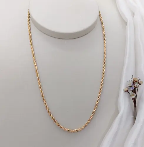 COLAR ROPE ESSENCE BANHADO A OURO 18K