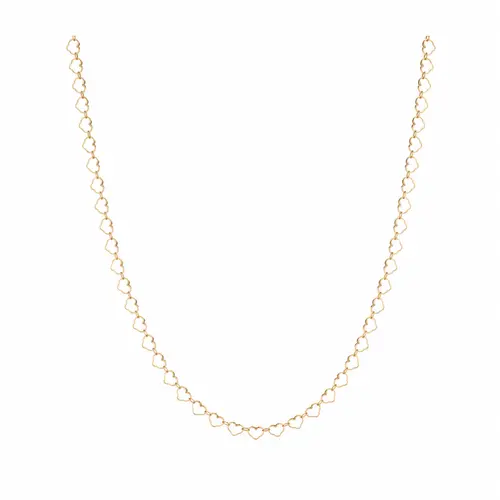 CHOKER ELOS DE CORAÇÃO BANHADA A OURO 18K