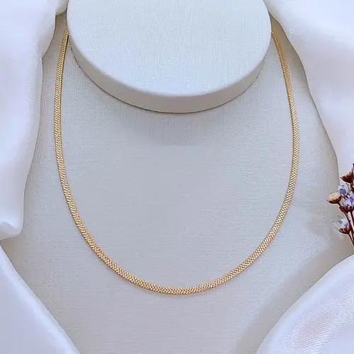 COLAR MALHA ESSENCIAL BANHADA A OURO 18K