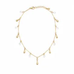 CHOKER CRISTAL DROP BANHADA A OURO 18K