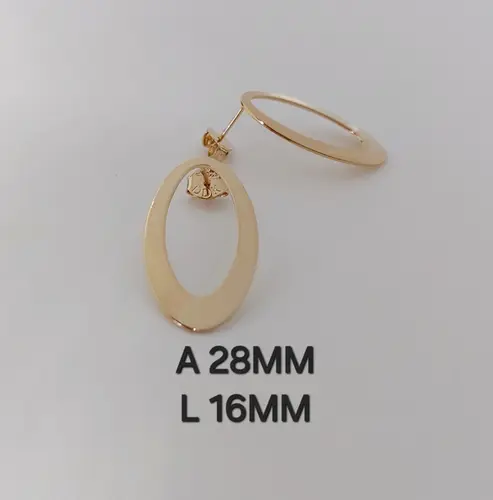 Brinco Contorno Moderno Banhado a Ouro 18K