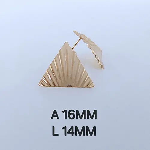Brinco Triângulo Texturizado Banhado a Ouro 18K