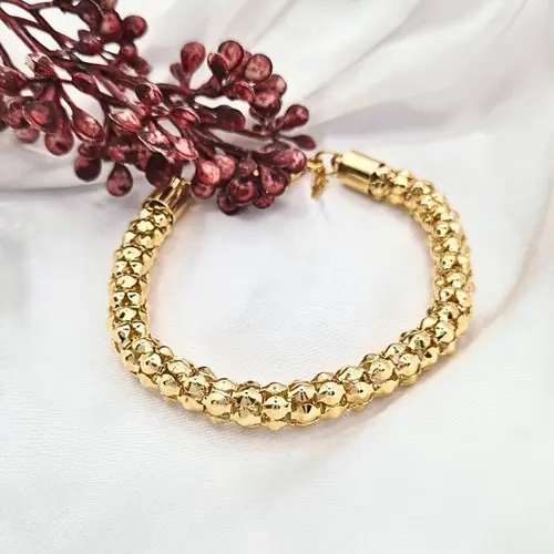 PULSEIRA PIPOCA BANHADA A OURO 18K