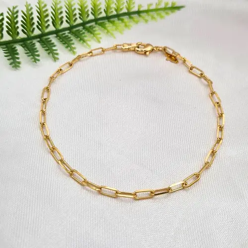 PULSEIRA ELO PAPERCLIP BANHADA A OURO 18K