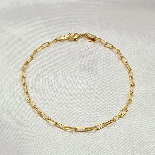 PULSEIRA ELO PAPERCLIP BANHADA A OURO 18K