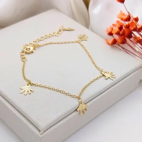 PULSEIRA MÃOS DE LUZ BANHADA A OURO 18K