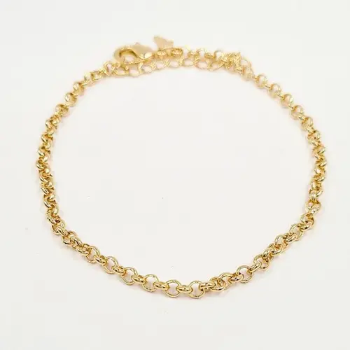 PULSEIRA ELOS REDONDOS BANHADA A OURO 18K
