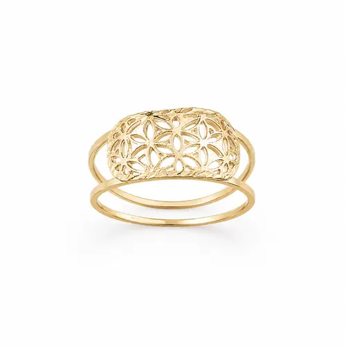 ANEL FLORAL ESSENCE BANHADA A OURO 18K