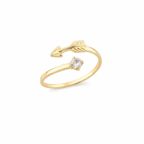 ANEL FALANGE FLECHA DO AMOR BANHADO A OURO 18K