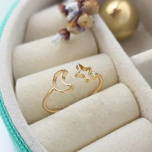 ANEL FALANGE CÉU BANHADO A OURO 18K