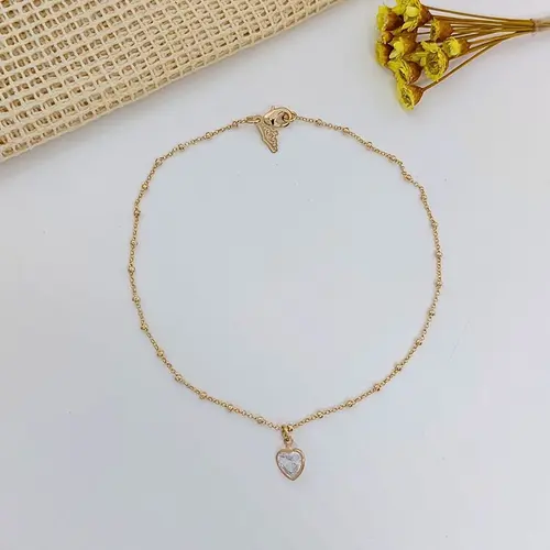 Tornozeleira Luz do Amor Banhada a Ouro 18K