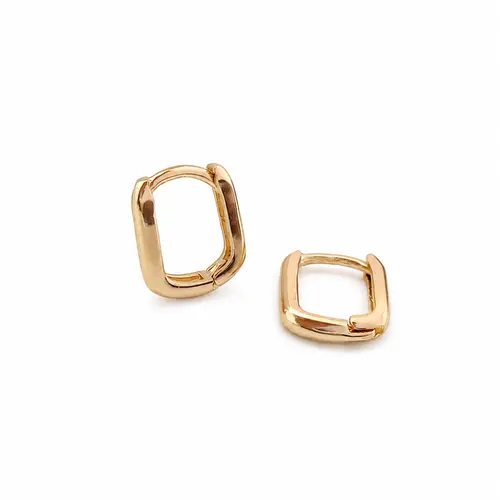 ARGOLA RETANGULAR ELEGANCE BANHADA A OURO 18K