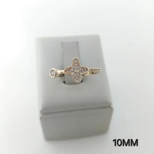 ANEL FLOR DE LUZ BANHADO A OURO 18K