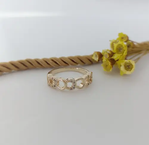 ANEL LAÇO DE LUZ BANHADO A OURO 18K