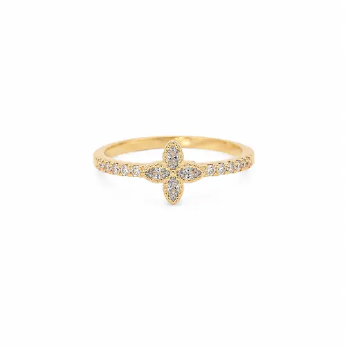 ANEL FLOR DE LUZ BANHADO A OURO 18K