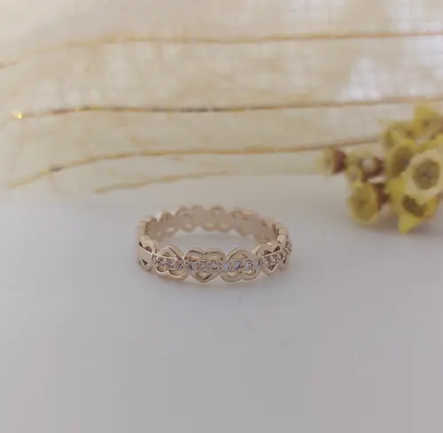 ANEL AMOR INFINITO BANHADO A OURO 18K