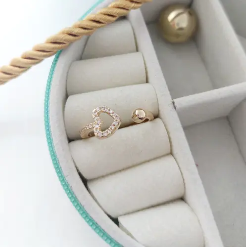 ANEL AMOR INFINITO BANHADO  A OURO 18K