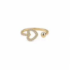 ANEL AMOR INFINITO BANHADO  A OURO 18K