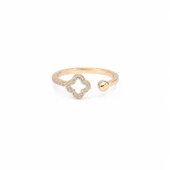 ANEL LUZ DE TREVO BANHADO A OURO 18K