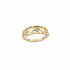 ANEL TREVO DE OURO BANHADO A OURO 18K
