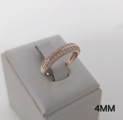 Anel Elegância Dupla Banhado a Ouro 18K