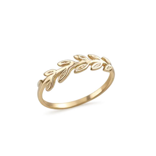 ANEL AURORA FOLHAGEM BANHADO A OURO 18K