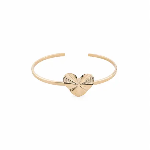 BRACELETE CORAÇÃO LAPIDADO BANHADO A OURO 18K
