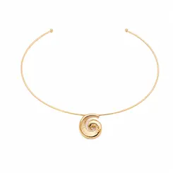 CHOKER ARO CARACOL BANHADO A OURO 18K