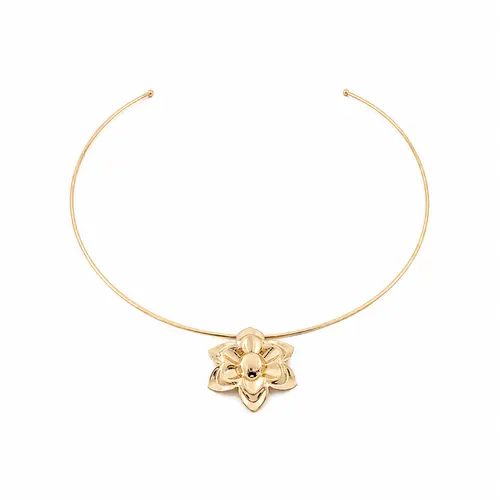 CHOKER ARO FLOR DOURADA BANHADA A OURO 18K