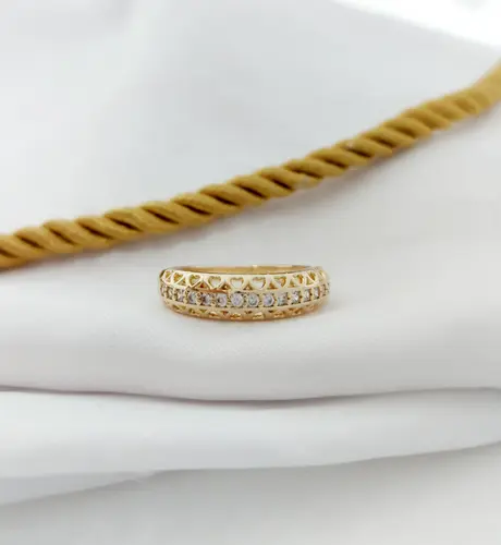 ANEL AMOR EM DETALHES BANHADO A OURO 18K