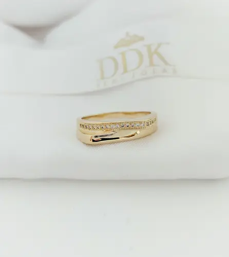 ANEL ESSENCIA DO TEMPO BANHADO A OURO 18K