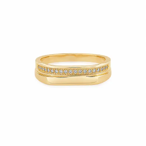 ANEL ESSENCIA DO TEMPO BANHADO A OURO 18K