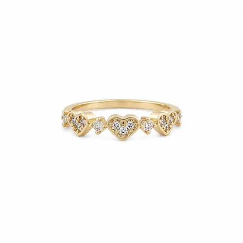 ANEL CORAÇÕES DA PROMESSA BANHADO A OURO 18K