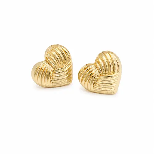 BRINCO CORAÇÃO TRANÇADO BANHADO A OURO 18K