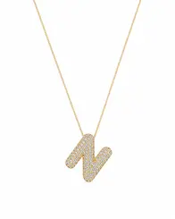 COLAR INICIAL CRAVEJADO BANHADO A OURO 18K