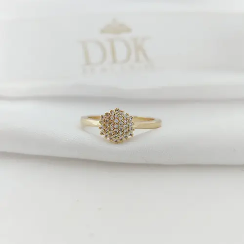 ANEL PONTO DE LUZ BANHADO A OURO 18K