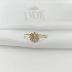 ANEL PONTO DE LUZ BANHADO A OURO 18K