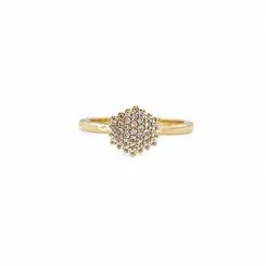 ANEL PONTO DE LUZ BANHADO A OURO 18K