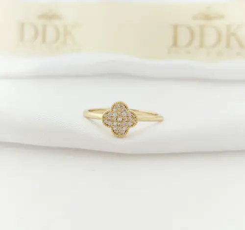 ANEL ENCANTO TREVO BANHADO A OURO 18K