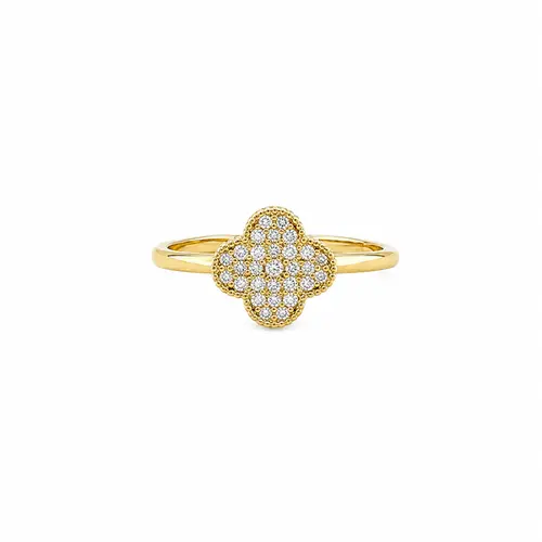 ANEL ENCANTO TREVO BANHADO A OURO 18K