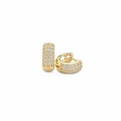 ARGOLA LARGA PAVE M BANHADA A OURO 1K