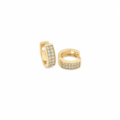 ARGOLA PAVÊ G ELEGANCE BANHADA A OURO 18K